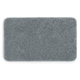 24" x 40" Grey Bath Rug – Skid-Resistant, Ultra-Soft Polyester, Machine Washable, Eco-Friendly Design