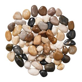 Natural River Rocks, 1-2 inch 15 lbs, Decorative Multi-Color Pebble Stones, Smooth & Polished Garden Landscaping Stones
