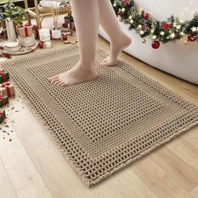 Waffle Bath-Mat, Absorbent Bath Mats for Bathroom Non Slip