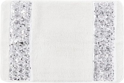 Modern Bathroom Rug Classic Luxury Bath Rug Contemporary Decor Stylish Bath Mat for Shower Unique Design White Bathroom Rug Bath Shower Tub Decor