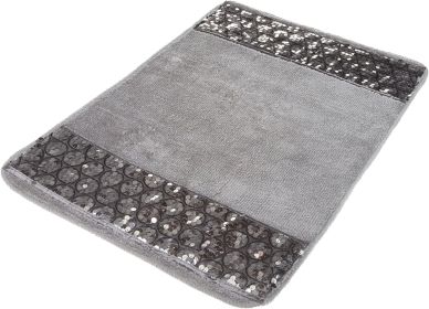 Modern Bathroom Rug Classic Luxury Bath Rug Contemporary Decor Silver Bath Mat for Shower Unique Design Stylish Bathroom Rug Bath Shower Tub Decor Bli