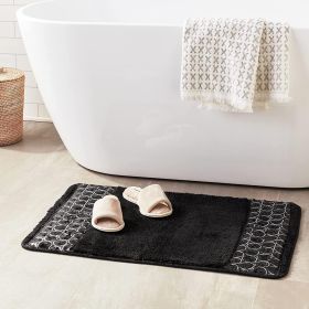 Black Bathroom Rug Classic Luxury Bath Rug Contemporary Decor Black Bath Mat for Shower Unique Design Stylish Bathroom Rug Bath Shower Tub Decor