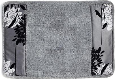 Erica Bathroom Rug Luxury Bath Rug Washable Beautiful Shower Mat Unique Design Stylish Non Slip Shower Mat Grey Rug Bath Shower Tub Decor