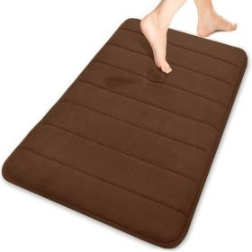 AQwzh Memory Foam Soft and Comfortable/Super Water Absorption/Non-Slip/Thick/Machine Wash/Easier to DryBath Rug, Brown, 31.5" x 19.8"