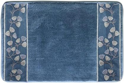 Capri Bathroom Rug Luxury Bath Rug Washable Beautiful Shower Mat Unique Design Stylish Non Slip Shower Mat Royal Blue Bath Rug Bath Shower Tub De
