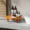 16" Teak Wood Pedestal Stand for Aroma and Snacks