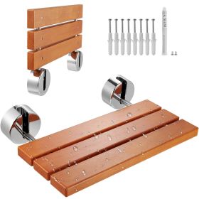 Folding Teak Shower Seat, 20.1" x 13.2" Unfolded, Wall Mounted Fold Up Shower Bench with 440 lbs Load Capacity