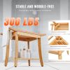 Bamboo Shower Bench, 24 x 13.8 x 18.9 in, Waterproof Shower Stool Chair with Storage Shelf Handle, 300 lbs Load Capacity Spa Bath Seat Organizer