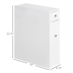 Bathroom Floor Organizer, Freestanding Space-saving Narrow Storage Cabinet, Bathtub Toilet Paper Holder With Drawers, White. (Option: White)