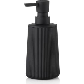Small Soap Dispenser For Bathroom And Kitchen Modern Farmhouse Striped Style Plastic Hand Soap Dish Soap Dispenser With Pump Matte Black (Option: black)