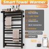 SIOYIE Heated Towel Rack with Shelf and Wi-Fi App Control, 11 Bars Electric Wall Mounted Towel Warmer with Timer & Adjustable Temperature